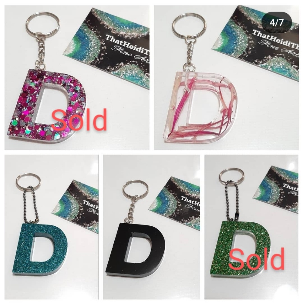 Bag charm Keychain Letter D